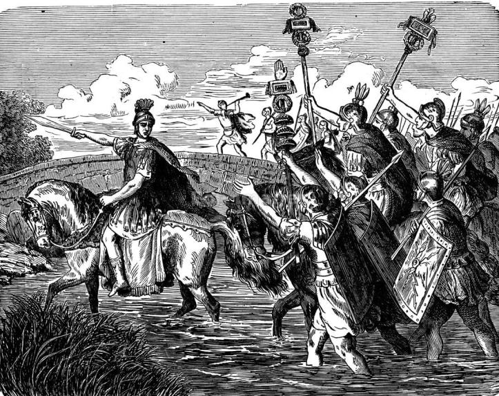 Julius Caesar crosses Rubicon